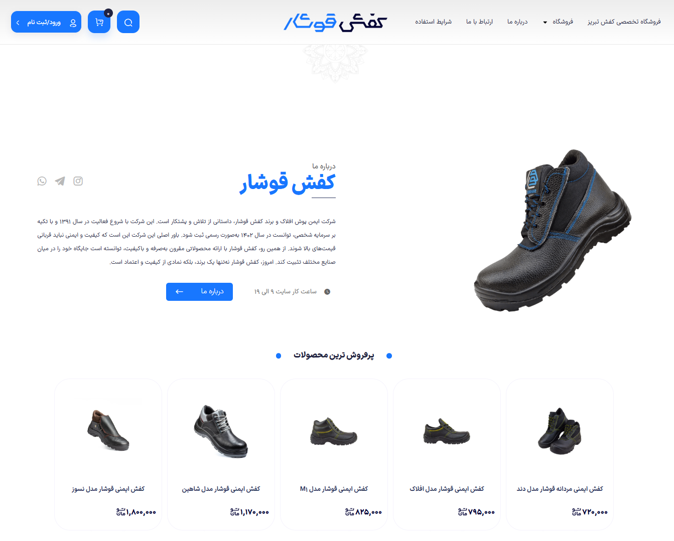 طراحی سایت کفش قوشار